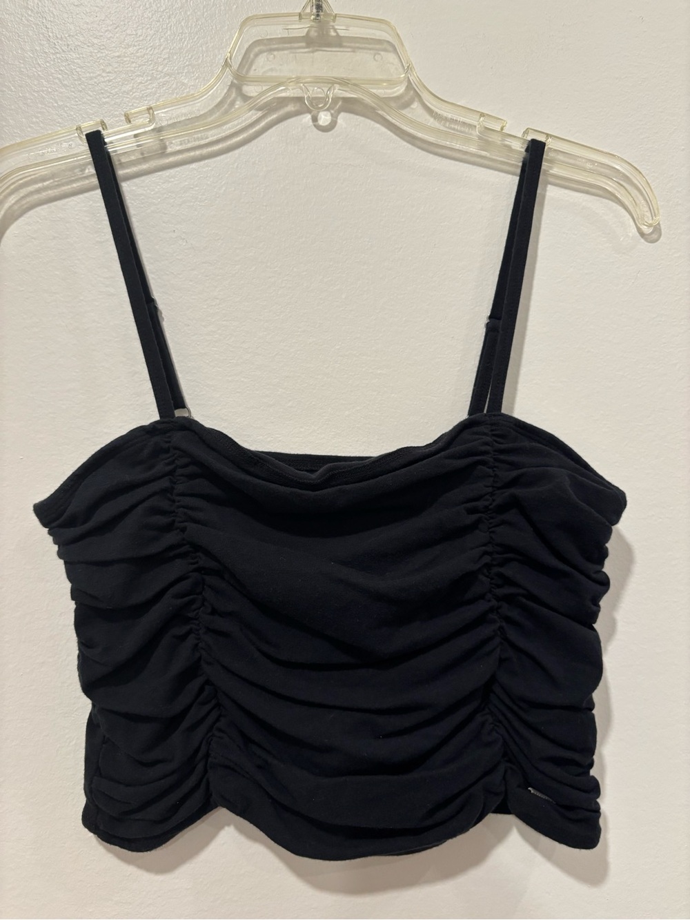 Ruched Black Women's Cami Top - Classic Black